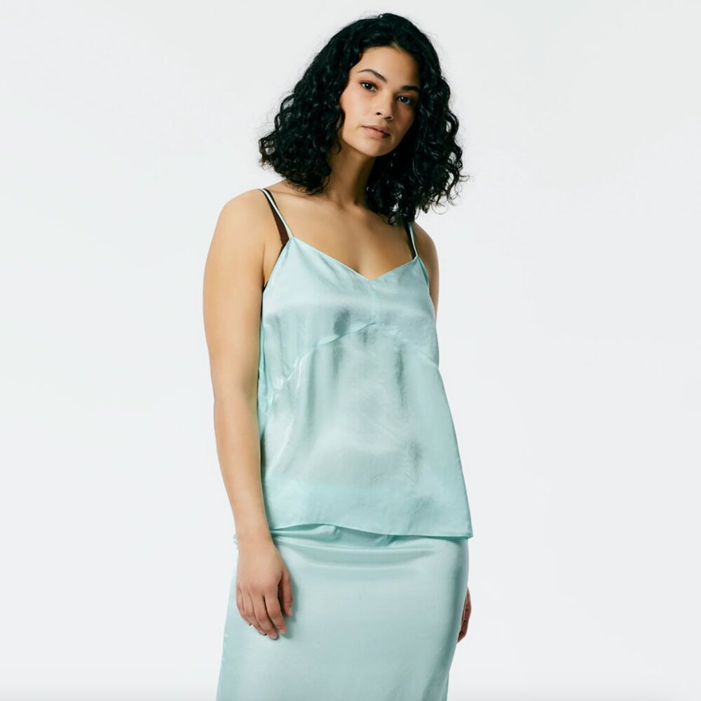Tibi Cami Slip in Mint, size 14